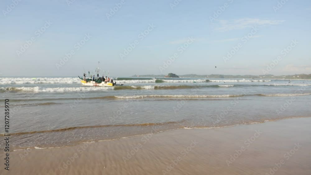 video with the coast of the Indian Ocean in Sri Lanka. The beach with calm waves. video with the coast of the Indian Ocean in Sri Lanka. The beach with calm waves.