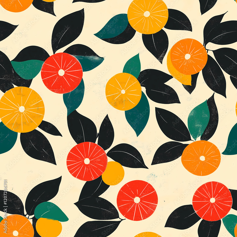 Fototapeta premium A seamless pattern designed in an Eastern style, Seamless design allows for a perfectly continuous pattern with no visible seams.