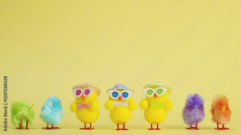 dancing chickens easter stop motion animation with copy space