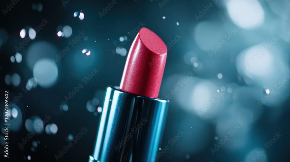 An eye-catching image of bold red lipstick surrounded by sparkling bubbles, symbolizing beauty and excitement while showcasing product allure and luxury effectively. An eye-catching image of bold red lipstick surrounded by sparkling bubbles, symbolizing beauty and excitement while showcasing product allure and luxury effectively.