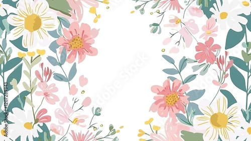 Wallpaper Mural A charming spring background adorned with an array of spring flowers and delicate daisies. The vibrant colors and sweet scents of these blossoms create a refreshing and inviting atmosphere Torontodigital.ca