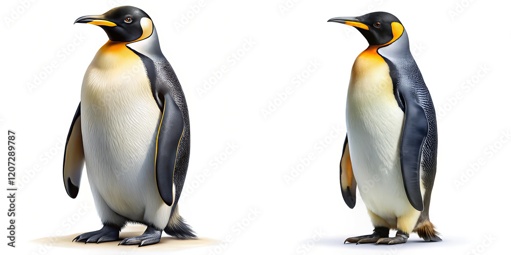 Fototapeta premium Two King Penguin Illustrations