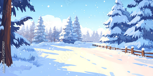 Winter landscape illustration photo