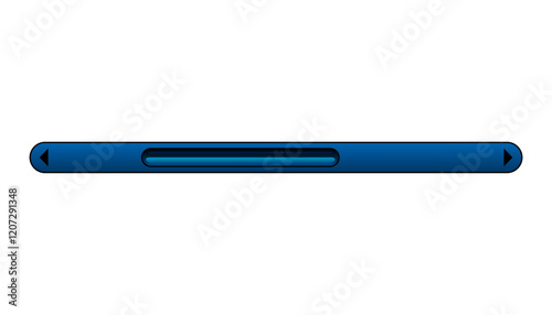 Scroll bar slider. UI horizontal slider. Multicolor modern UI element. Buttons with adjustable knobs for controlling audio or video. Vector illustration of intuitive design element