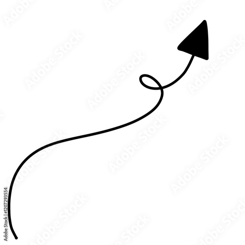 Hand drawn black arrow line