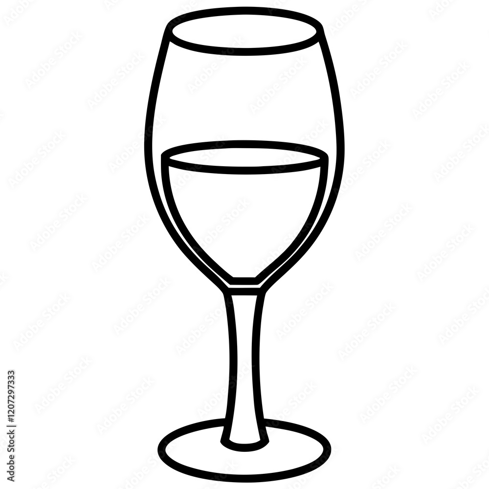 Sophisticated Wine Glass Vector Sketch Sophisticated Wine Glass Vector Sketch