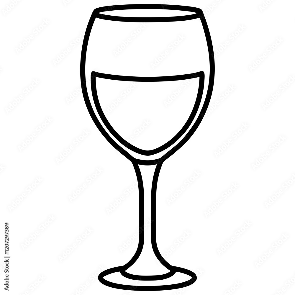 Sophisticated Wine Glass Vector Sketch Sophisticated Wine Glass Vector Sketch
