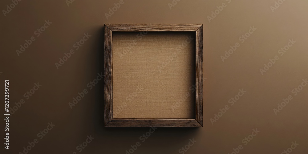 Rustic Wooden Frame Mockup Brown Background Elegant Design Rustic Wooden Frame Mockup Brown Background Elegant Design