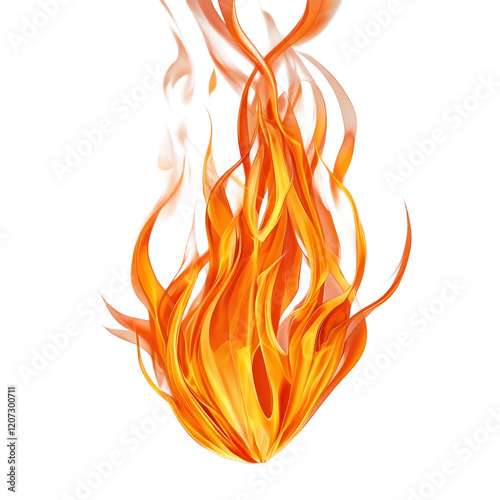 Strange group of fire flames isolated on white background, Tongen Van Vuur Achtergrond Voor Decoratie