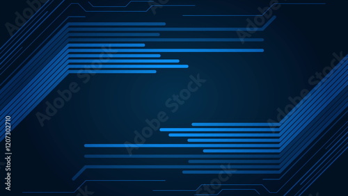 Abstract glowing blue tech circuit board lines minimal background