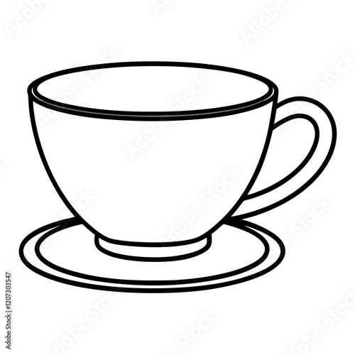 Tea Cup Line Art Illustration