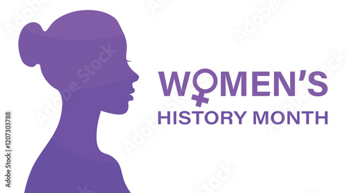 Women's History Month design concept . The annual month that highlights the contributions of women to events in history.
