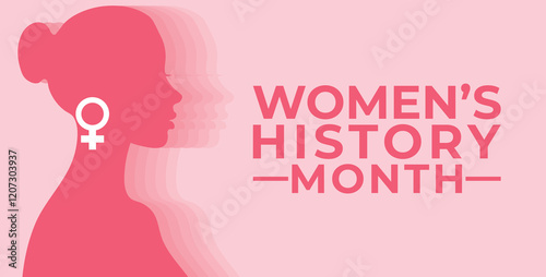 Women's History Month design concept . The annual month that highlights the contributions of women to events in history.
