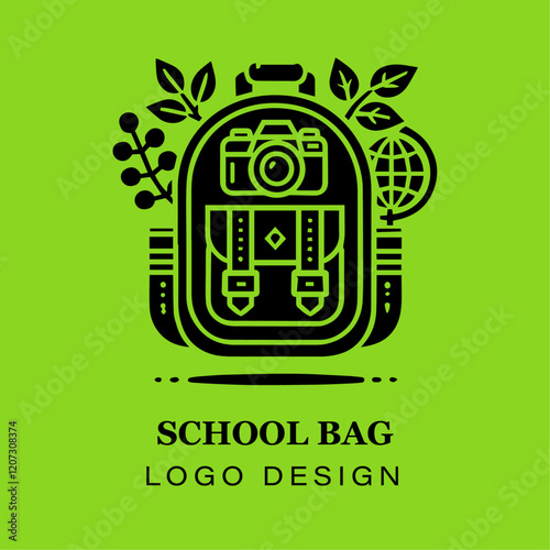 "Modern Backpack Icon in Minimalist Style for Travel, School, and Adventure Branding and Graphic Design"

