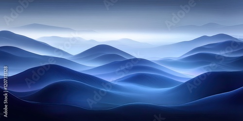 Elegant Modern Abstract Gradient Banner in Dark Purplish Blue Tones with Smooth Transitions