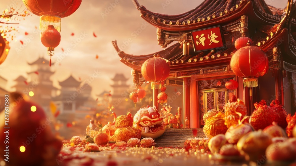 Obraz premium Chinese New Year Lantern Festival Celebration