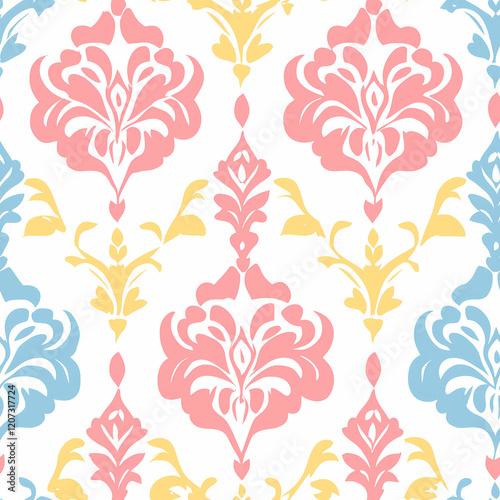 A seamless pattern designed in an Eastern style, Seamless design allows for a perfectly continuous pattern with no visible seams.