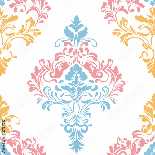 A seamless pattern designed in an Eastern style, Seamless design allows for a perfectly continuous pattern with no visible seams.