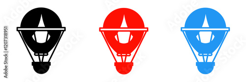 Icon for air ballon vector illustration in flat.