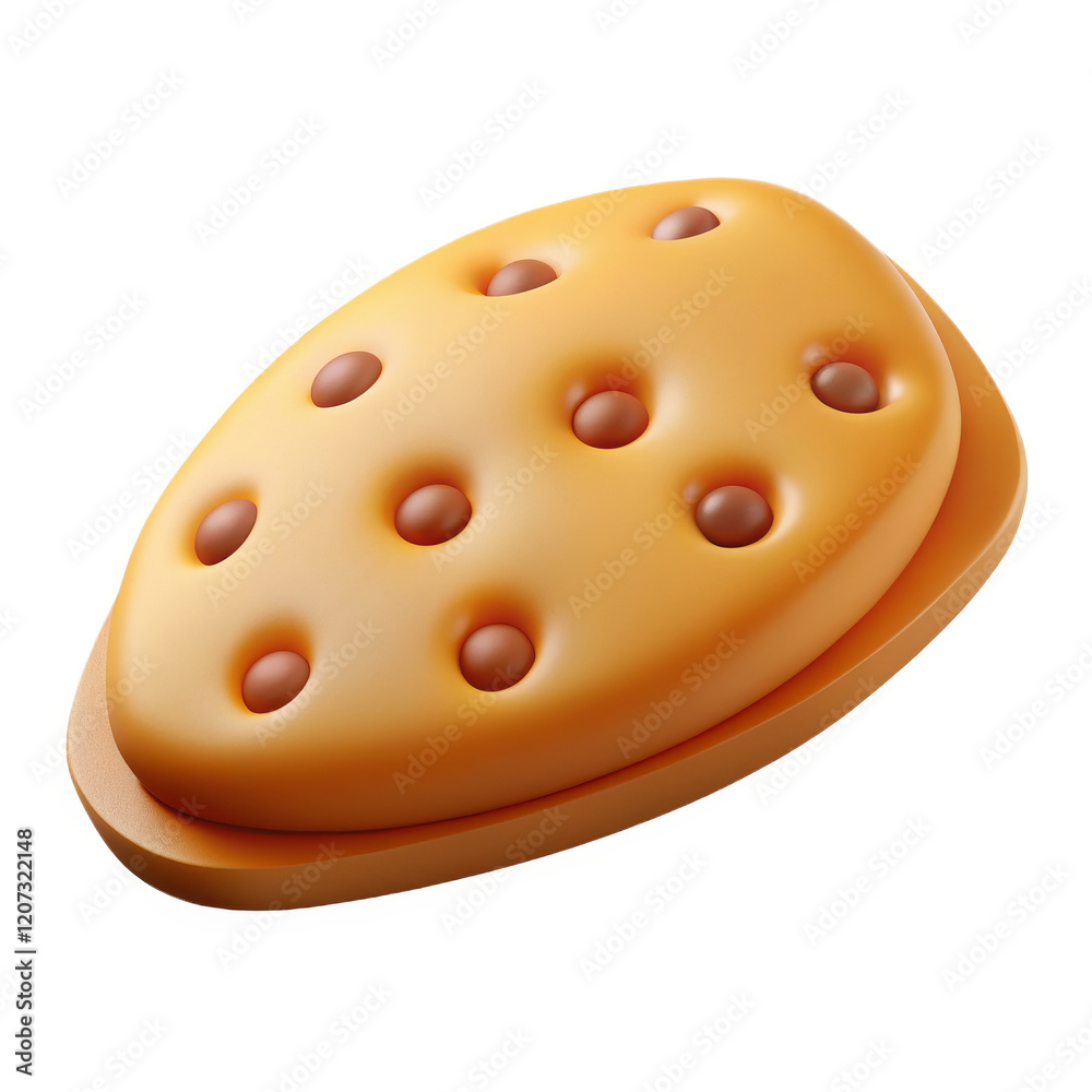 Fototapeta premium 3D Cheese Illustration Wedge with Holes in Vibrant Yellow and Brown