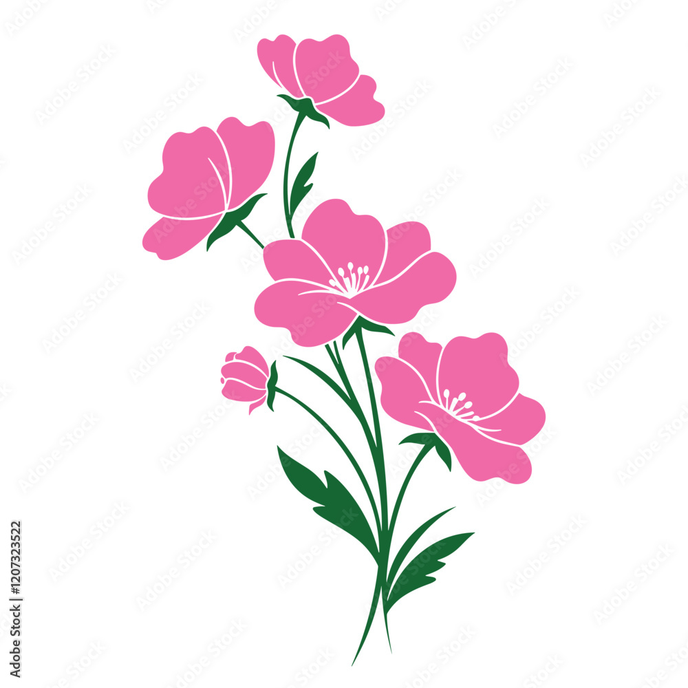 Naklejka premium A colorfully beautiful spring flower collection vector 