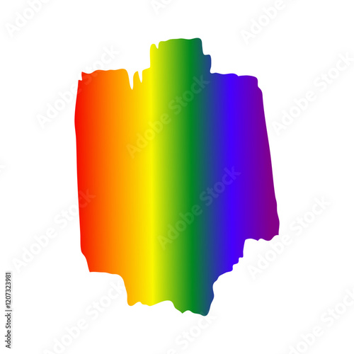 Logo lgbt. Mes del orgullo. Trazo de pincel con degradado con los colores de la bandera arco iris