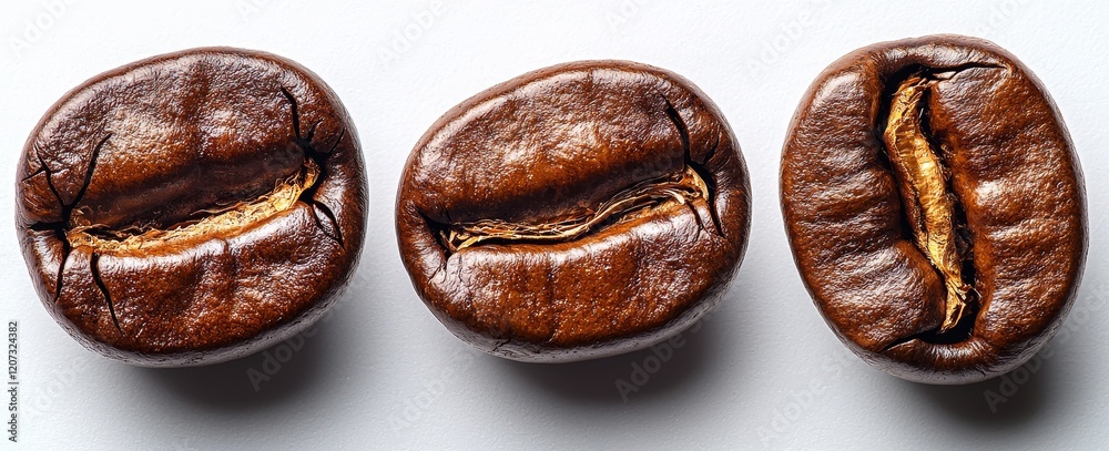 Roasted peaberry coffee beans (also known as caracolillo in Spanish) isolated on a white background Roasted peaberry coffee beans (also known as caracolillo in Spanish) isolated on a white background