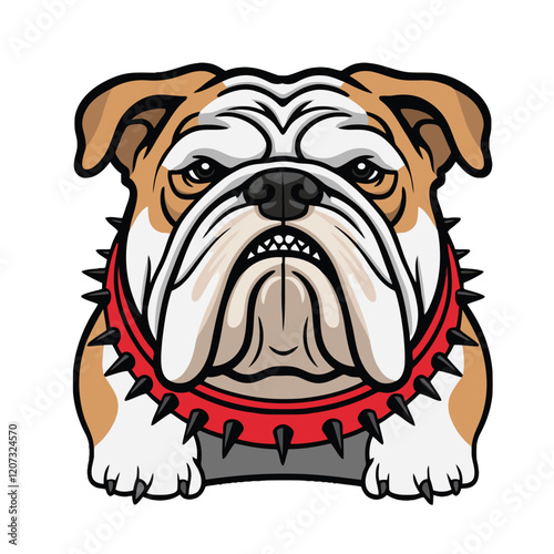 Playful Cartoon Dog Head with Bold Lines