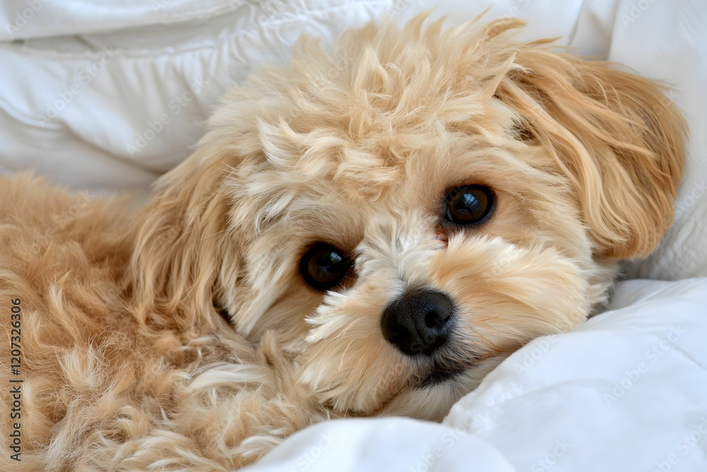 Cute pets relaxing on a cozy white blanket Cute pets relaxing on a cozy white blanket