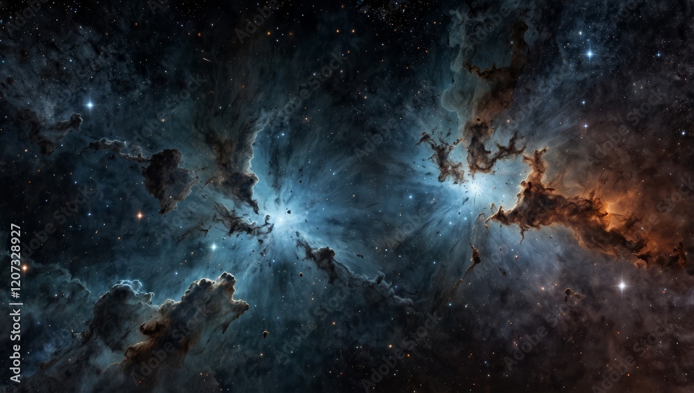 Fototapeta premium A high-definition space environment map with a nebula and sparkling stars