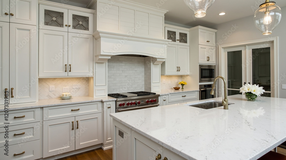 Fototapeta premium Luxury Kitchen with Marble Countertops