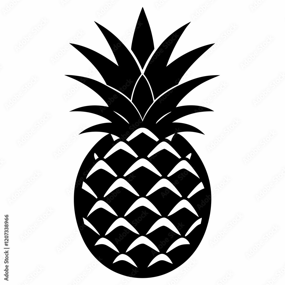 Obraz premium Black Pineapple Vector Illustration