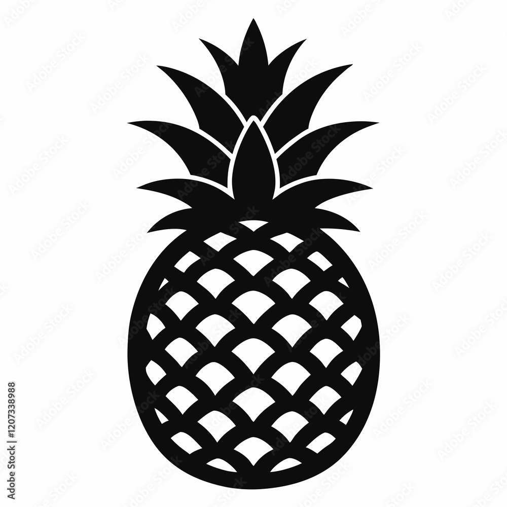 Obraz premium Black Pineapple Vector Illustration