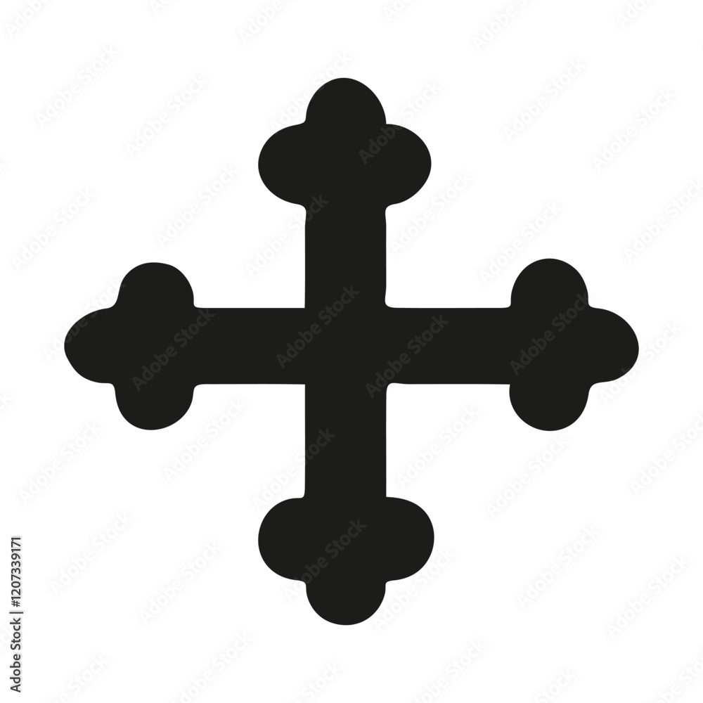 Ornate Christian Cross Symbol in a Circle Ornate Christian Cross Symbol in a Circle