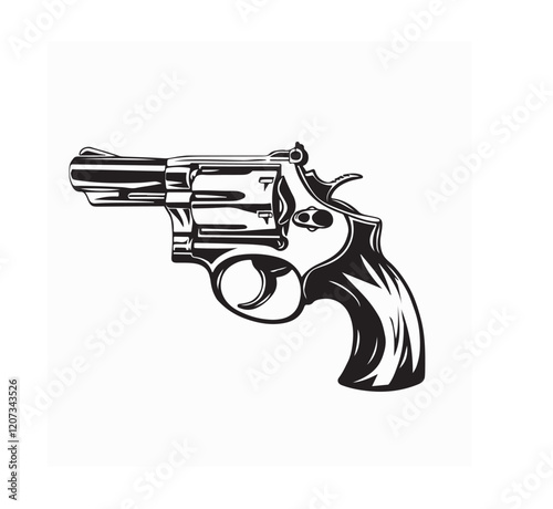 Revolver Vector Image. Revolver Stock Illustrations isolated on white background.