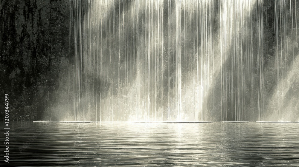 Serene Waterfall Serenity: A Calming Cascade