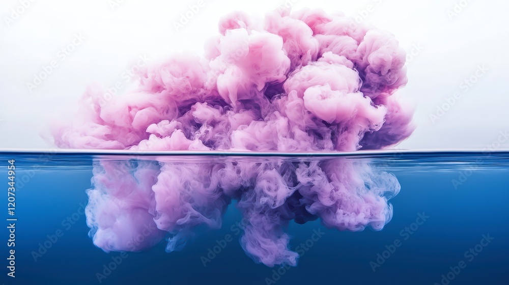 Fototapeta premium Abstract Purple Ink Cloud in Water Pastel Smoke Underwater Fluid Art Swirling Colors