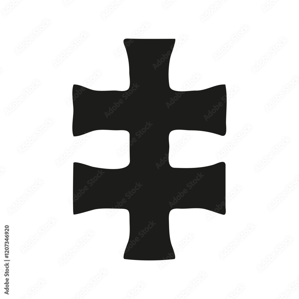 Obraz premium Ornate Christian Cross Symbol in a Circle