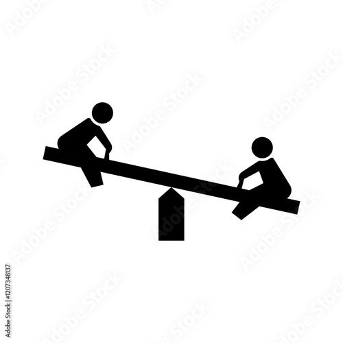 Playground children seesaw icon. Vector