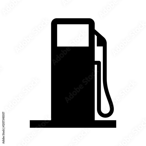 Filling station black icon isolated. Vector