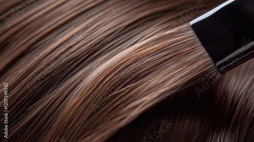 A professional treatment for split ends, with a stylist using high-tech tools and premium products to seal and repair damaged hair tips photo