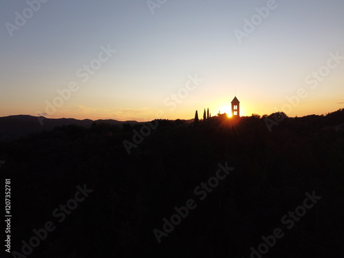 Ermita en Osona desde una vista aérea photo