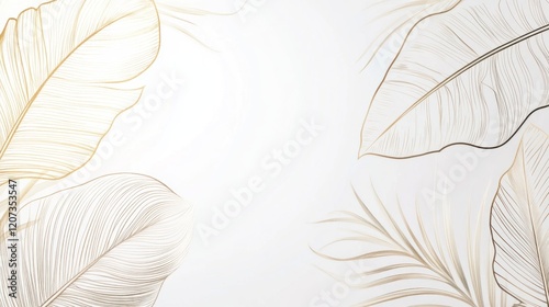 Golden leaves background, elegant design, website banner