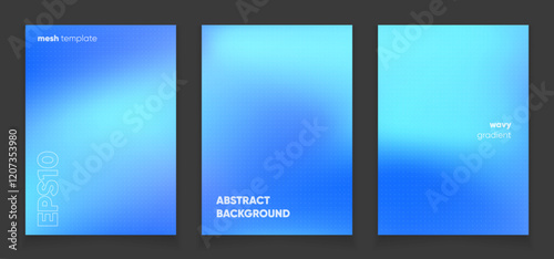 Abstract wavy blue background with gradient mesh. Blurred fluid colorful background. Modern design template for web covers, ad banners, posters, brochures etc