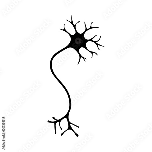 Motor neuron curved glyph icon