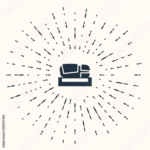 Grey Stadium Mestalla icon isolated on beige background. Football stadium in Valencia, Spain. Abstract circle random dots. Vector photo
