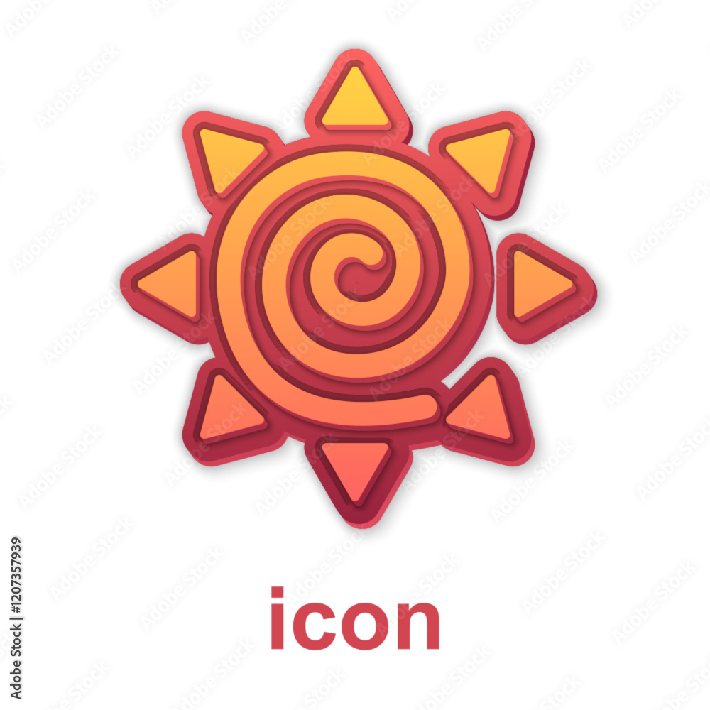 Gold Sun icon isolated on white background. Summer symbol. Good sunny day. Vector Gold Sun icon isolated on white background. Summer symbol. Good sunny day. Vector