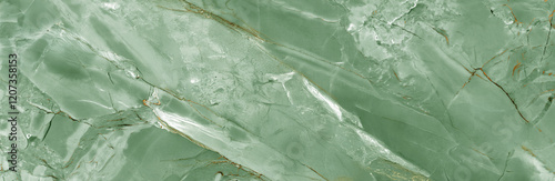 Close-up view of a green marble surface with intricate veining, Created with Generative AI technology