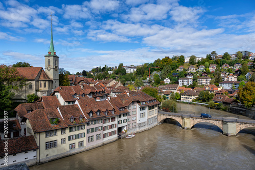 Bern Old City At Aare River In Switzerland photo