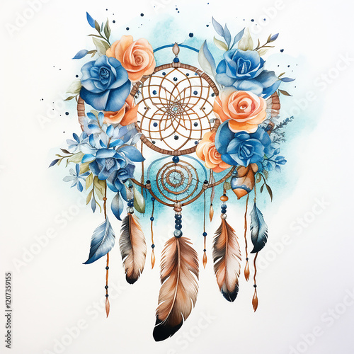 Floral Dreamcatcher Watercolor Painting